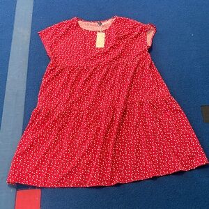 Stylish Red Polka Dot Women's Casual Dress